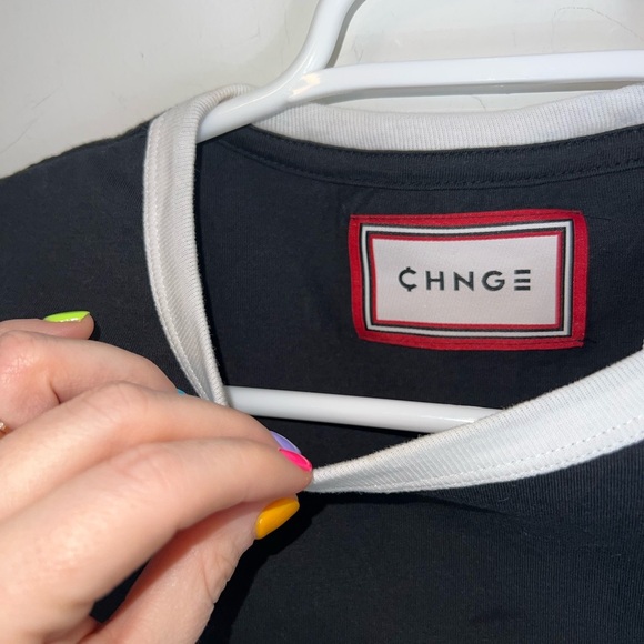 SOLD. CHNGE feminism Black Graphic Tee with White Trim - Picture 5 of 13